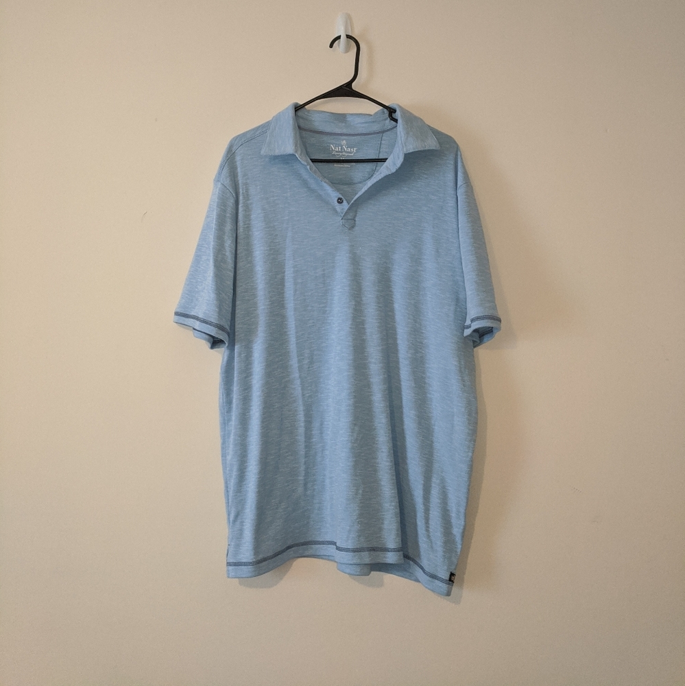Nat Nast XL Light Blue Golf Polo Shirt